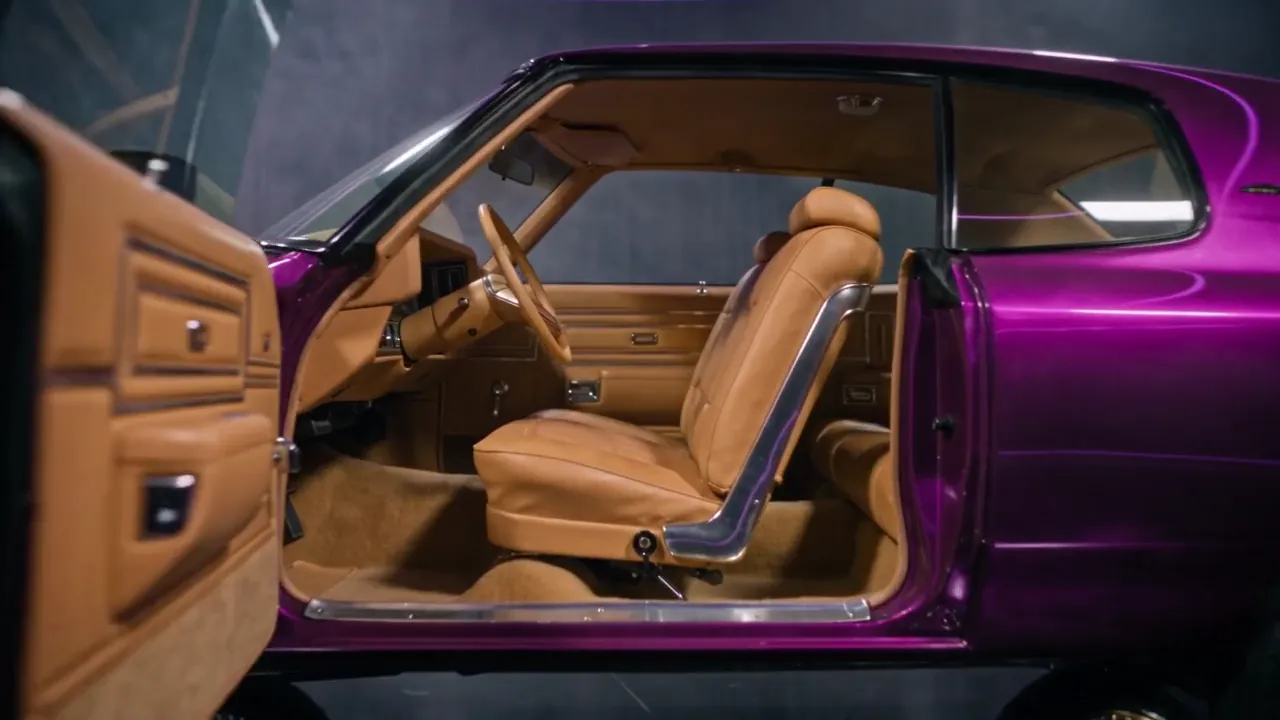 Tan leather cabin of the E1.